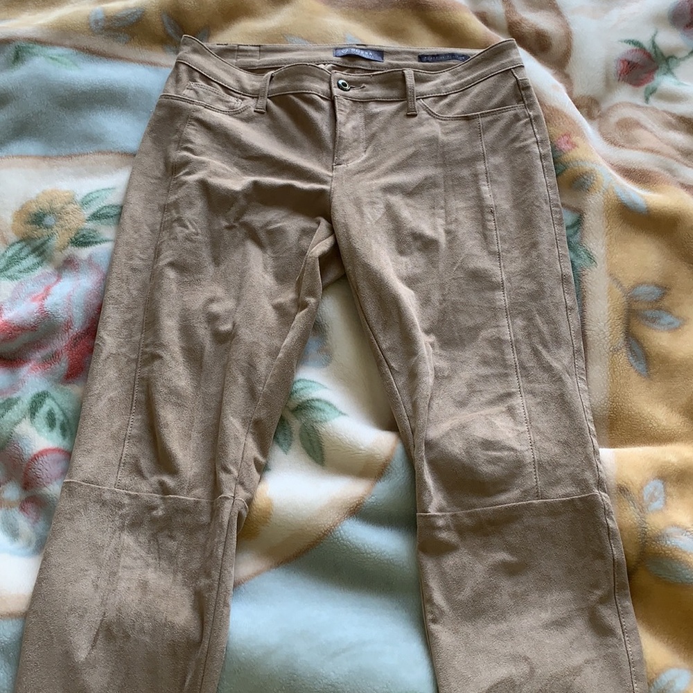 GUESS Power Skinny Low Rise Faux Suede Pants